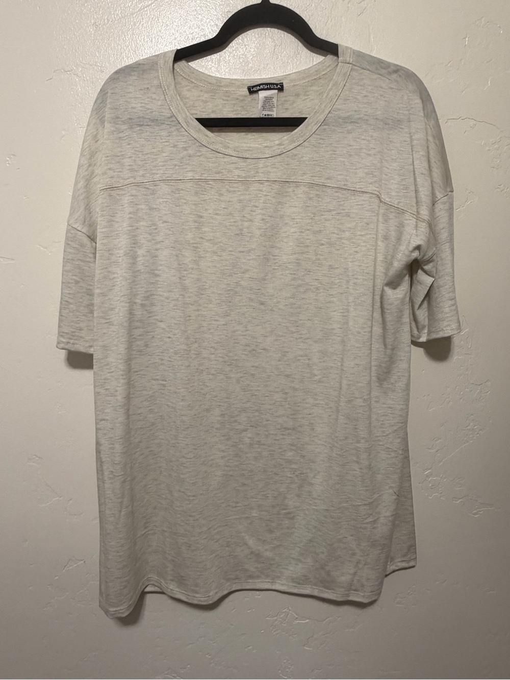 Heimish Short Sleeve Heathered Crewneck T-Shirt - Light Gray - 3X
